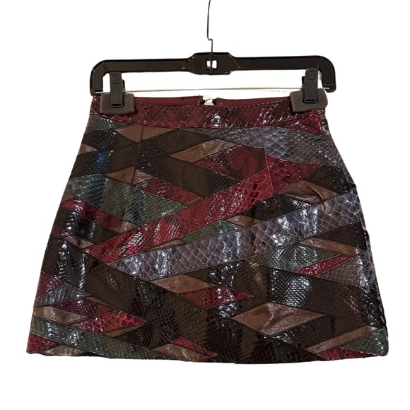 EMILIO PUCCI RUNWAY Patchwork Python And Metallic Leather Mini Skirt IT42 NWT - Picture 3 of 11